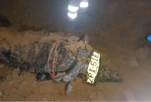 Motocicleta sepultada por derrumbe en Chinchiná