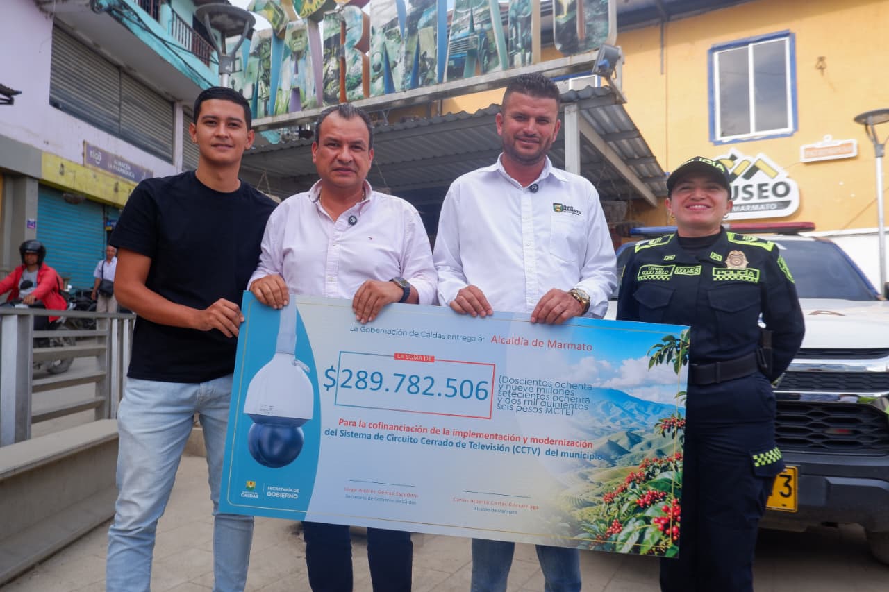 La Gobernación de Caldas invierte más de $289 millones en la modernización del Sistema de Vigilancia CCTV de Marmato